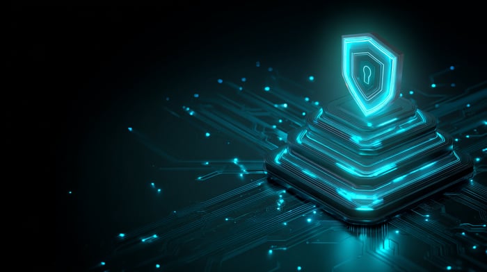 AI generated three glowing protection layers