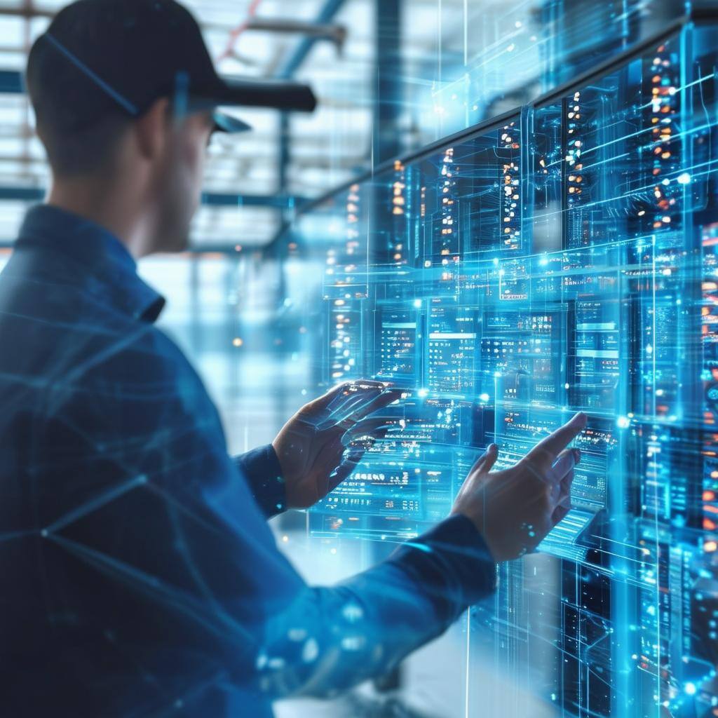 Man working with cyber